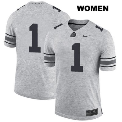 Women's NCAA Ohio State Buckeyes Johnnie Dixon #1 College Stitched No Name Authentic Nike Gray Football Jersey ED20H25QO